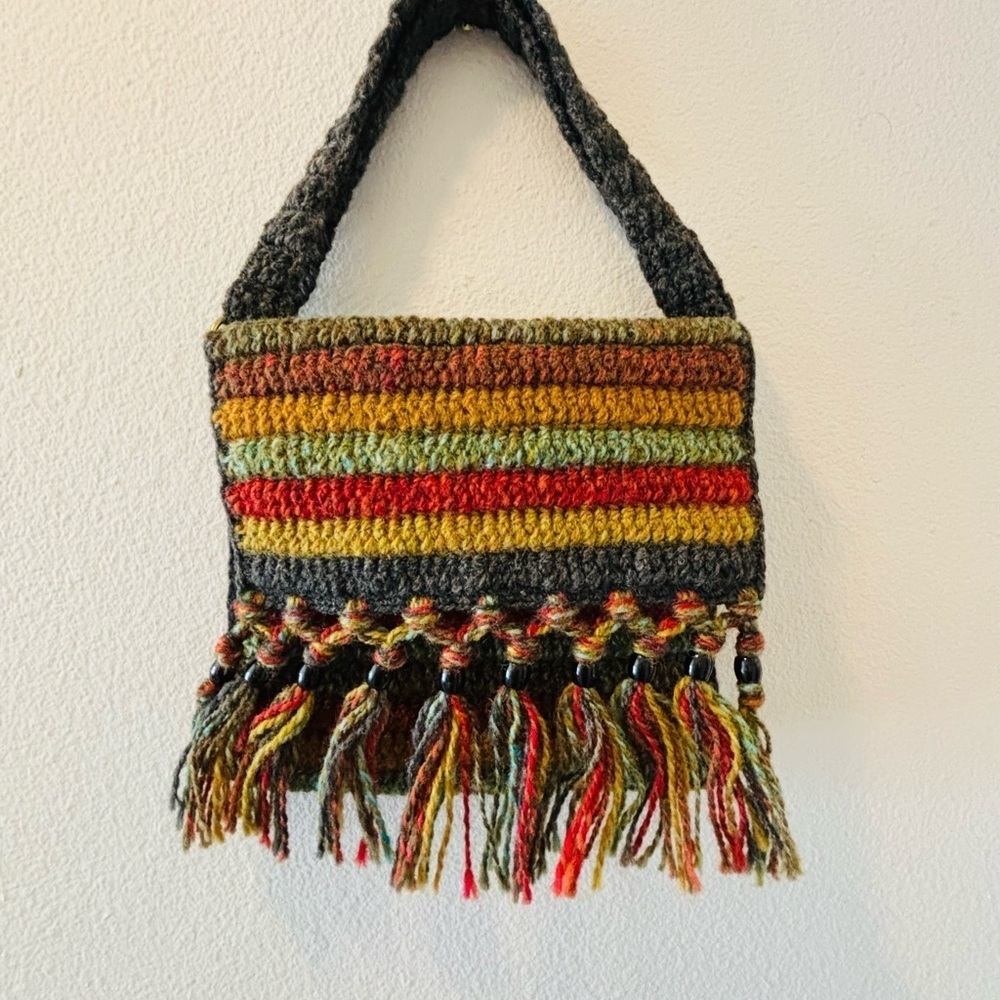 Multicolor Handwoven Fringe Bag